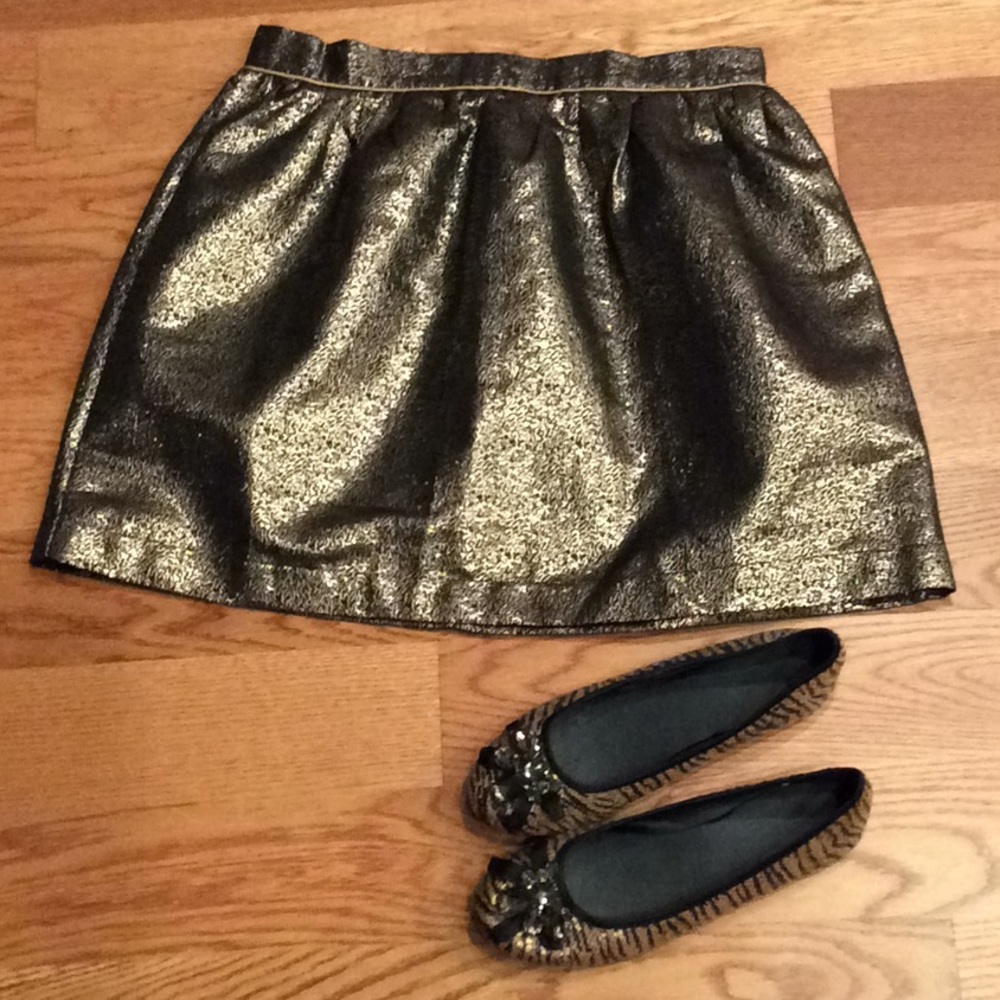 Holiday gold/black skirt